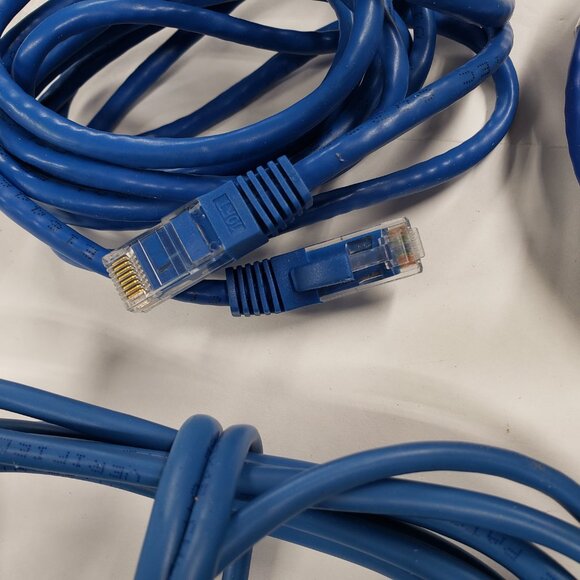 LOT OF 6 BLUE Ethernet Internet Cables Random Assortment Various Lengths - Picture 4 of 8